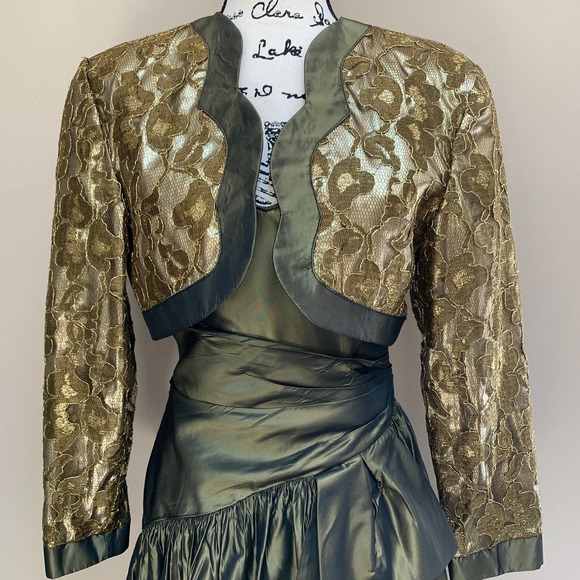 Vintage Jessica McClintock Dress With Jacket Size 8 - Picture 4 of 15